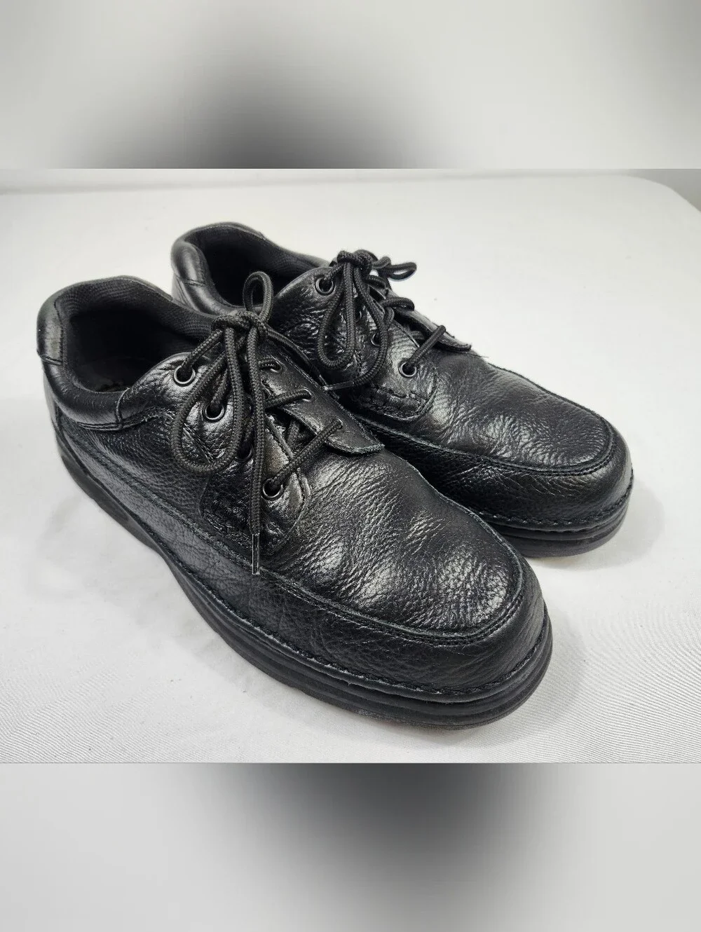 Nunn Bush Mens 12 M Black Leather Comfort Gel Lace-Up Oxfords